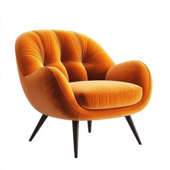 Wall Mural - 3d rendering of an Isolated orange modern lounge armchair isolated on white background