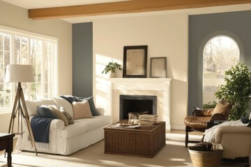 Wall Mural - A freshly painted interior with a seamless blend of modern color choices