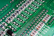 © Alexander - electronic circuit board with the back side, on which the soldering and connecting tracks of radio components are located