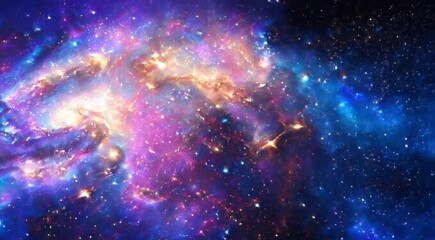 Wall Mural - galaxy video. nebula and galaxies in space. abstract cosmos galaxy background.