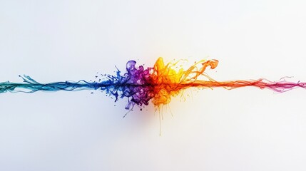 Poster - Dynamic colorful line across a blank canvas abstract art artistic expression minimalist environment vibrant contrast