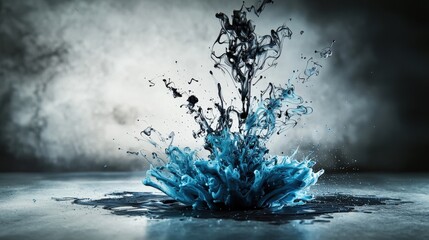 Aufkleber - Dynamic ink splash artistry creative studio visual artwork abstract environment close-up perspective artistic expression