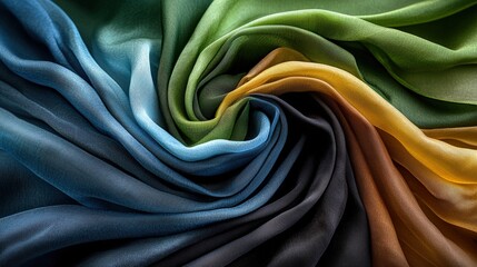 Poster - Elegant fabric folds textile art close-up photography soft textures abstract view visual serenity