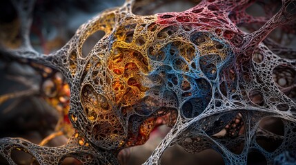 Aufkleber - Intricate brain fold patterns insights from neural networks in cognitive science and abstract environments