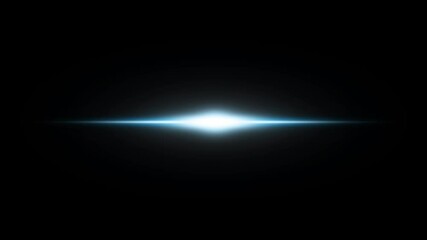 Wall Mural - lens ray light horizontal shine with blue color