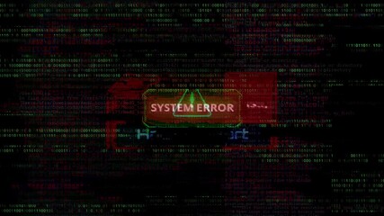 Wall Mural - digital glitch effect noise computer screen code, glitch effect, error system failure emergency erro