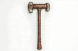 © Arthur Constantine - Vintage Hammer Tool with Rusty Finish and White Accents on Neutral Background Perfect for Crafts, DIY Projects, or Industrial Themes in Stock Photography