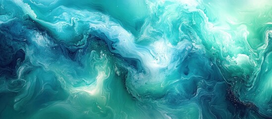Wall Mural - abstract swirling patterns in shades of blue and green, evoking a sense of calm.
