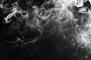 Wall Mural - timeless product presentation with sophisticated allure on a black backdrop. abstract white smoke te