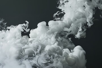 Wall Mural - timeless product presentation with sophisticated allure on a black backdrop. abstract white smoke te