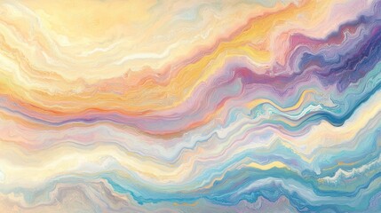 Canvas Print - Abstract swirling colors in soft pastels, evoking a serene, dreamy atmosphere.