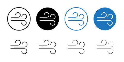 Wind icon Black and white outline vector