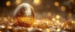 © NFTNexus - Golden Easter egg surrounded by shimmering golden background, symbolizing celebration and luxury during the Easter holiday season.