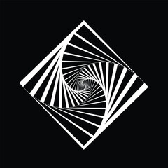 Wall Mural - explore the intriguing black and white abstract geometric spiral pattern, showcasing dynamic movemen