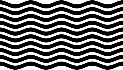 Wall Mural - a mesmerizing black and white abstract pattern creating an optical illusion with wavy flowing lines 