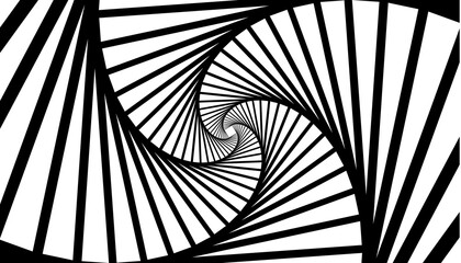 Wall Mural - an eye-catching black and white spiral pattern creates a mesmerizing optical illusion. perfect for a