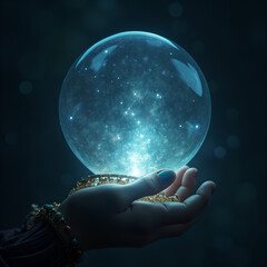 Wall Mural - magic ball on a dark background