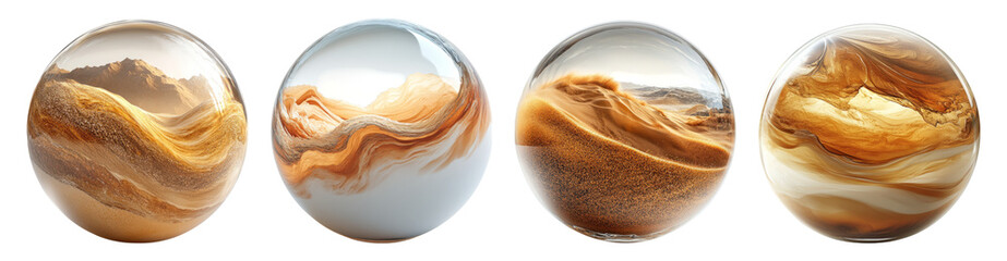 Wall Mural - abstract art with swirling warm colors in spheres