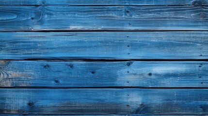 Poster - Blue weathered wooden plank background with natural grain texture for rustic or vintage design applications.