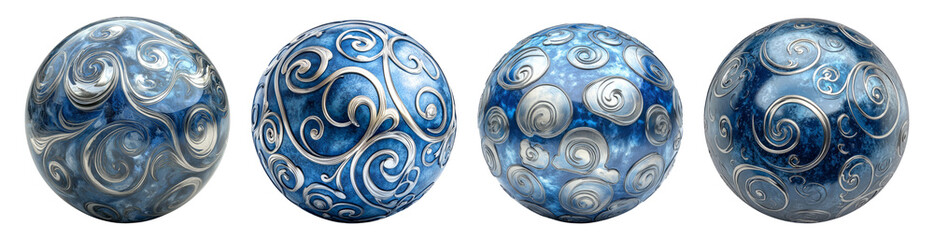 Wall Mural - decorative blue marble with swirl patterns