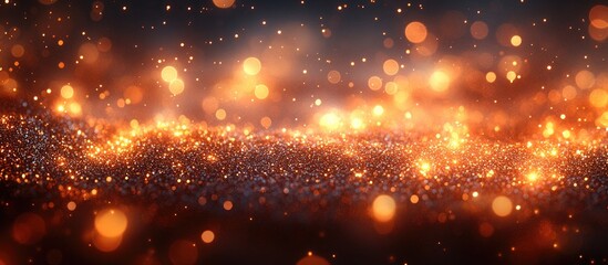 Leinwandbilder - Golden bokeh background created from tinsel with shimmering lights and a dreamy blurred effect for festive designs and celebrations