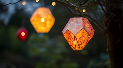 Wall Mural - New Year hanging lanterns