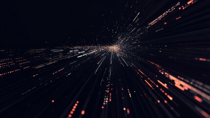 Wall Mural - dynamic rays of light burst into a dark space. an abstract visual representation combining technolog