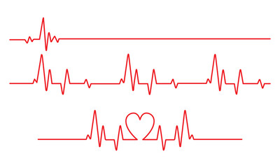 heart rate monitor line vector isolated on white background. heart rate pulse rhythm line illustrati