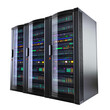 © Vector Nazmul - server rack with servers isolated on transparent white background, clipping path