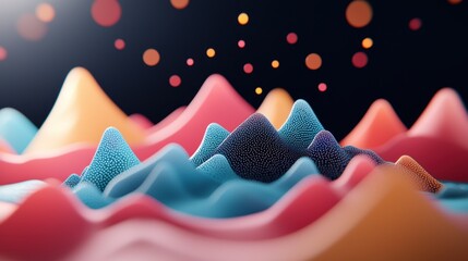 Wall Mural - a grid of data points forming a three dimensional landscape, showcasing the potential for data visua