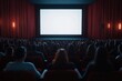 © Papukos - Audience watching blank white screen in movie theater