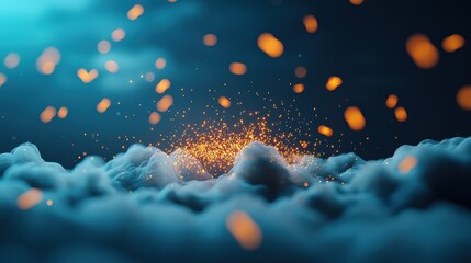 Wall Mural - a conceptual image of data flowing through a network of interconnected servers and clouds, represent