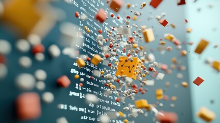 Wall Mural - a close up shot of a code editor displaying code for a deep learning model, with complex mathematica