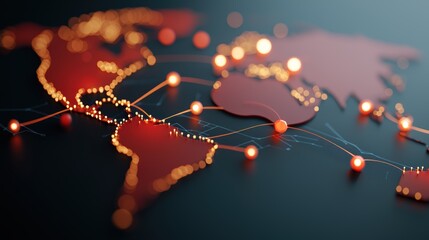 Wall Mural - an abstract representation of global connectivity with interconnected circles and glowing lines, sym