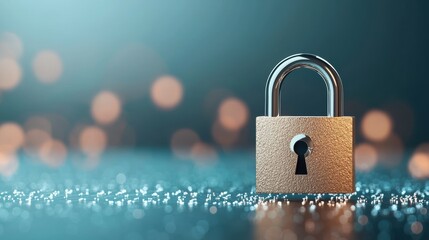 A padlock superimposed on a digital background with binary code and data streams, representing the importance of data security.