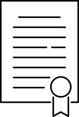 Canvas Print - a white certificate with a black ribbon and a black dot in the middle