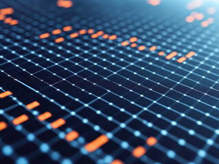 Wall Mural - a close-up of a solar panel integrated with financial data overlays, symbolizing green investments i