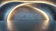 ©  lukaPixMedia - A dynamic concrete space featuring futuristic arched designs with glowing lights, offering a sense of innovation and modern artistic expression.