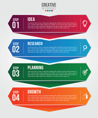 Poster - business infographics 4 steps options design template.data and information visualization.dynamic col