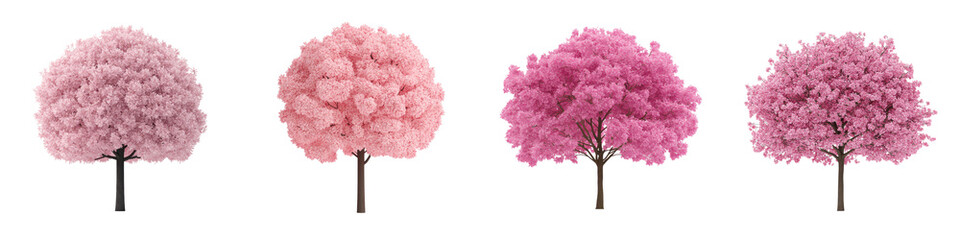 Stunning Pink Blossoming Trees in a Lush Springtime Landscape