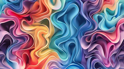 Canvas Print - an abstract 3d rendering of swirling colorful shapes.