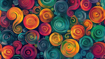 Canvas Print - an abstract colorful pattern with swirls and circles.