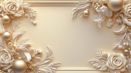 elegant gold wedding invitation background with floral decorations
