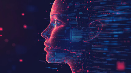 Wall Mural - banner about programming or coding course neural network and artificial intelligence or ai online on