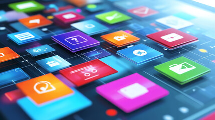 Wall Mural - web develop for mobile phone vector concept. create software and app for cell smartphones. programmi
