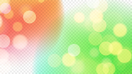 Aufkleber - Bright bokeh lights. Transparent background. Bright blurred overlay template. Abstract blur light effect. Vector illustration.