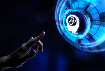 Wall Mural - machine learning ai artificial intelligence neural network technology concept.