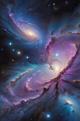 Wall Mural - illustration of digital galaxy ai gen