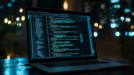 Wall Mural - software, web development, programming concept. abstract programming language and program code on sc