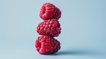 Wall Mural - raspberry on white background